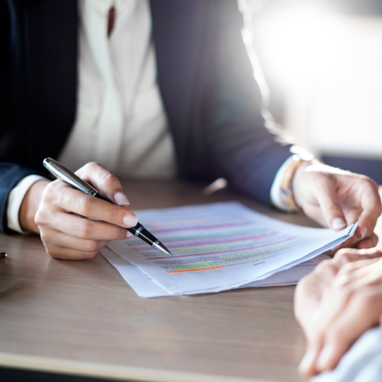 a lawyer conducts an interview
